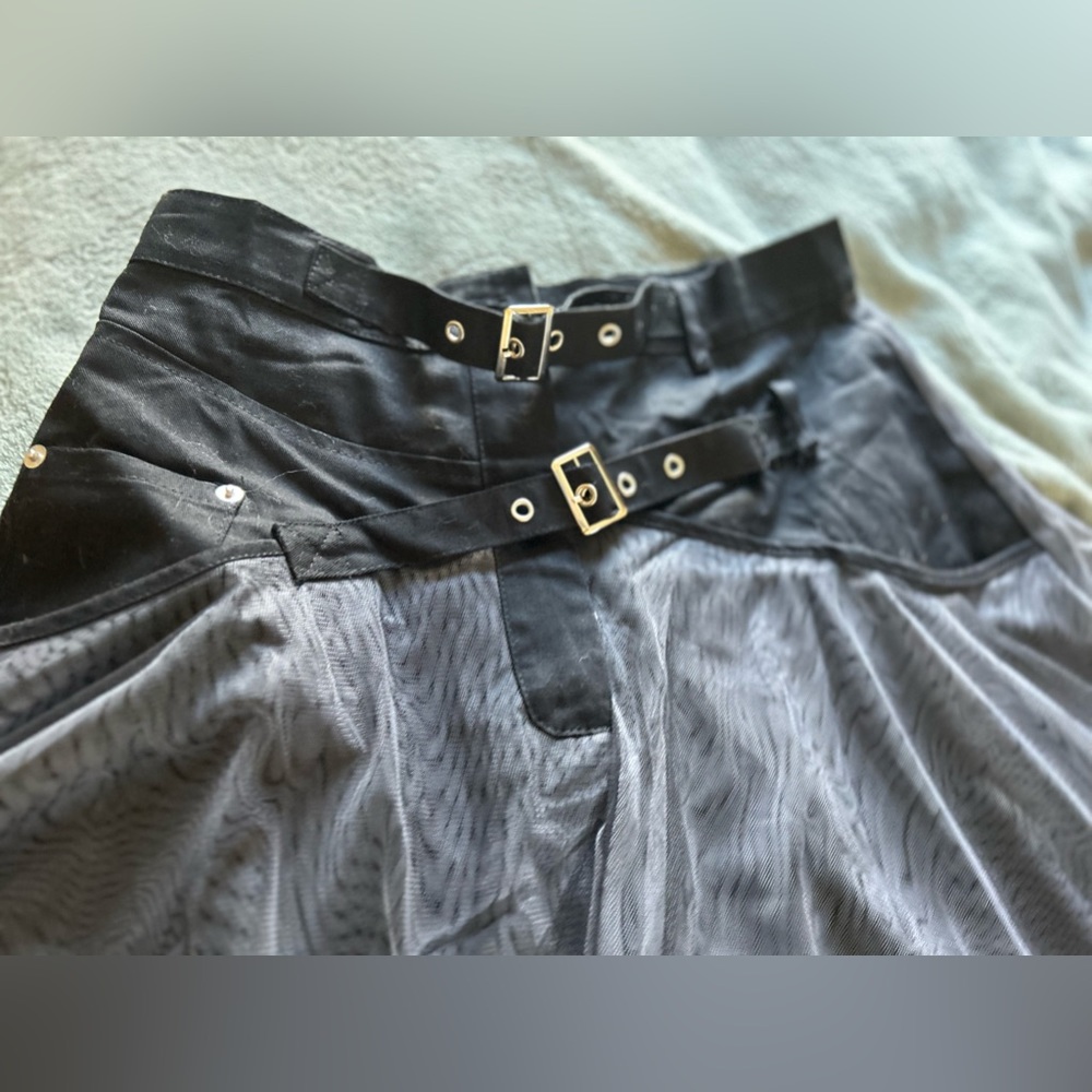 Grey black net skirt nwot